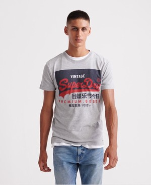 Superdry Organic Cotton Vintage Logo Férfi Pólók Szürke | PNODR0815